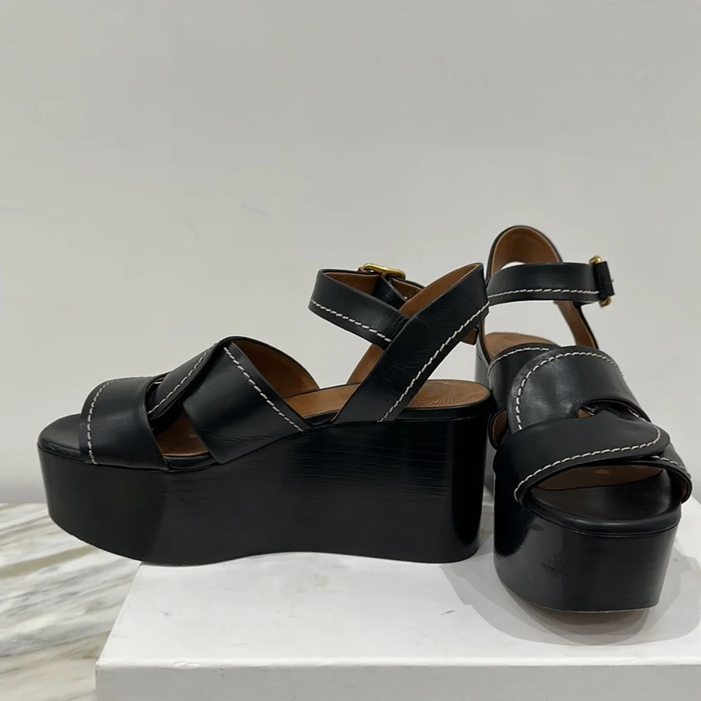 CHLOE ADIGE PEPE CORVETTE BLACK 35 1/2 5.5 - Picture 3 of 8